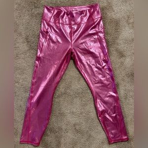 Fabletics OasisPureLuxe high waisted leggings Fuschia Fog Foil XXL
